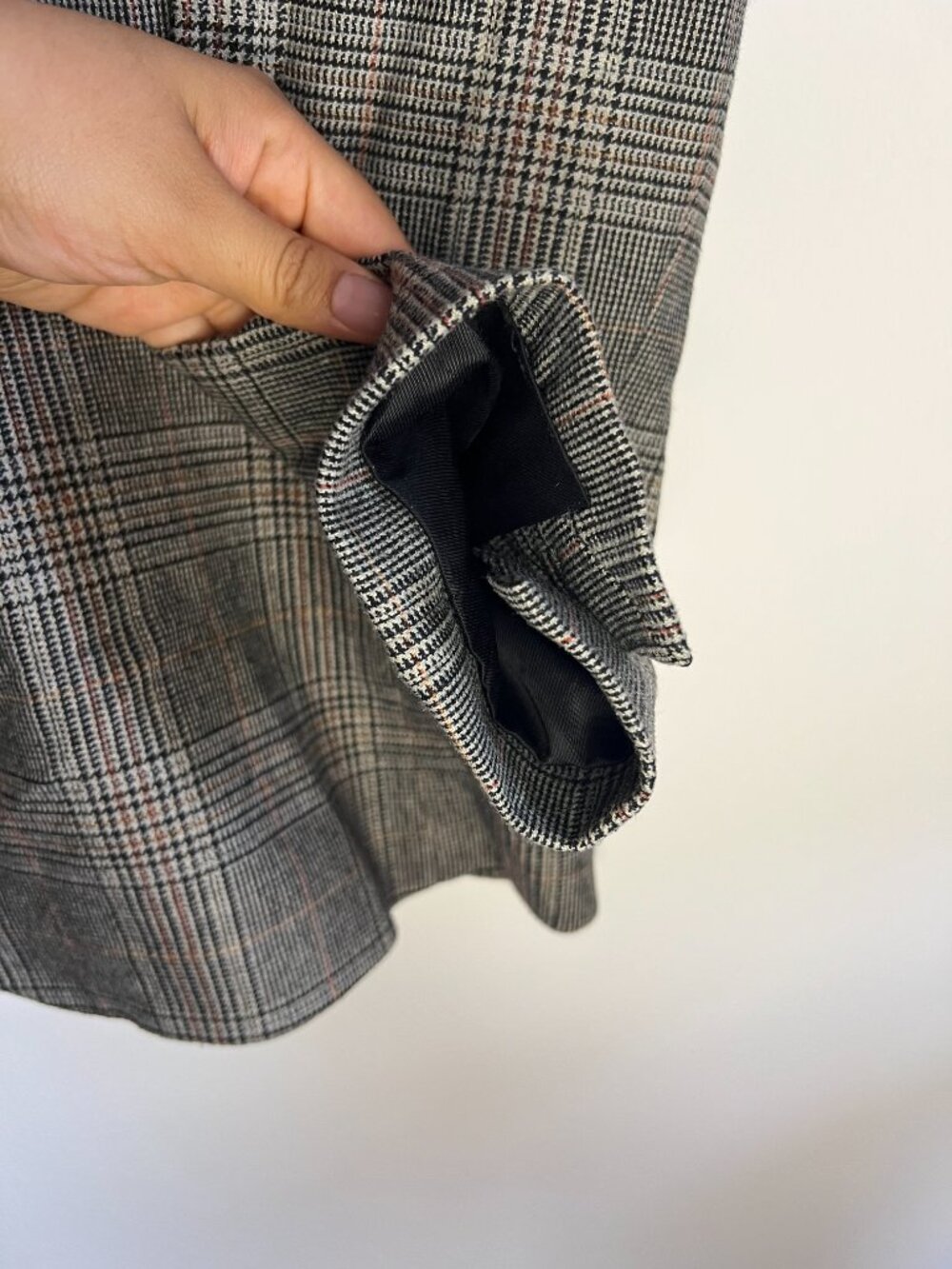 Zara Glen Check Plaid Blazer Women's Sz S Single Button Wool Blend Office - Picture 6 of 12